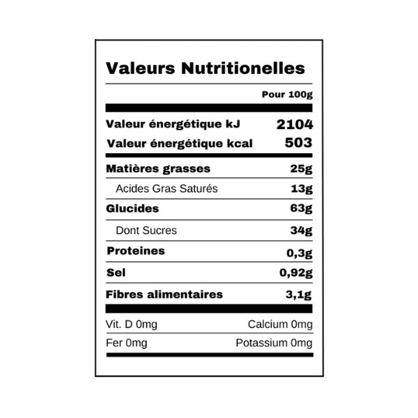 Mini Cookies Granola 110g valeurs nutritionnelles