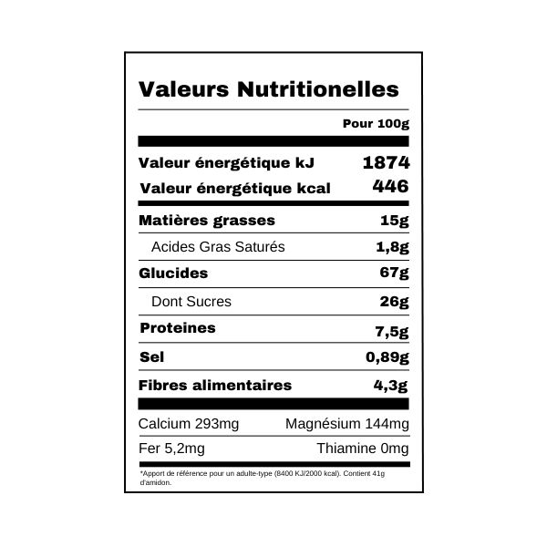Biscuit goût Noisette et Chocolat BelVita x8 valeurs nutritionnelles
