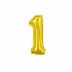 Ballons gonflables Or fête d'anniversaire chiffre 1