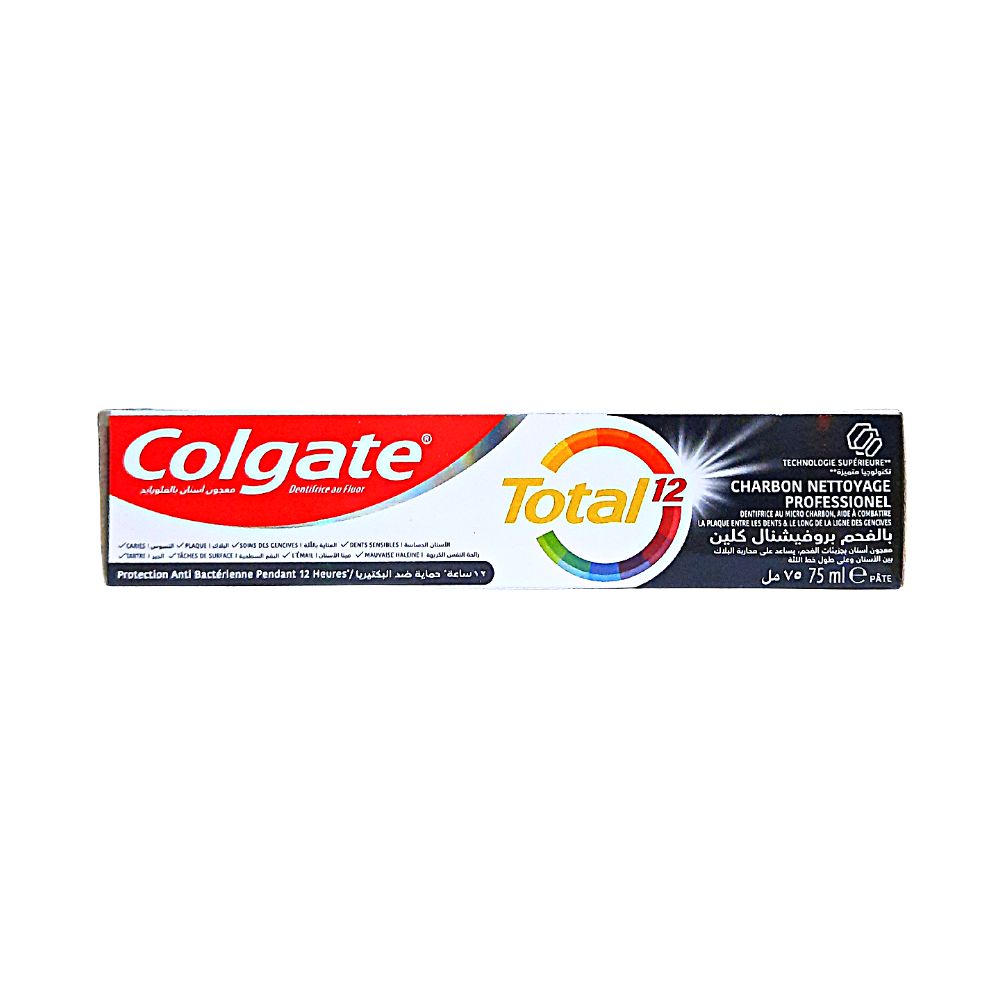 Dentifrice Total 12 au micro charbon Colgate 75ml
