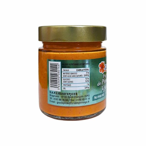 Purée de piment végétarien des Antilles Guad'Épices 185g Condiments